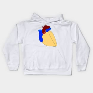 A human heart illustration on white Kids Hoodie